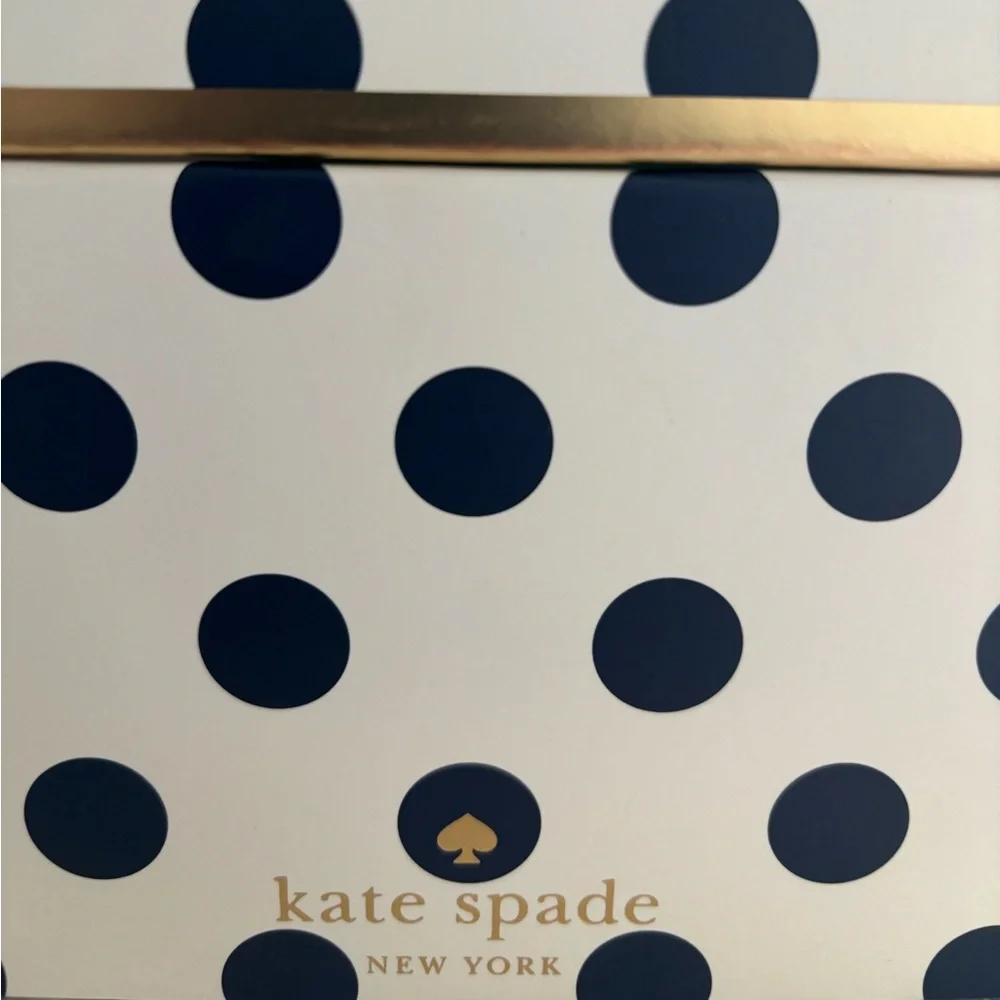 Kate Spade New York Small Nesting Storage Box Navy Blue Dots NWT